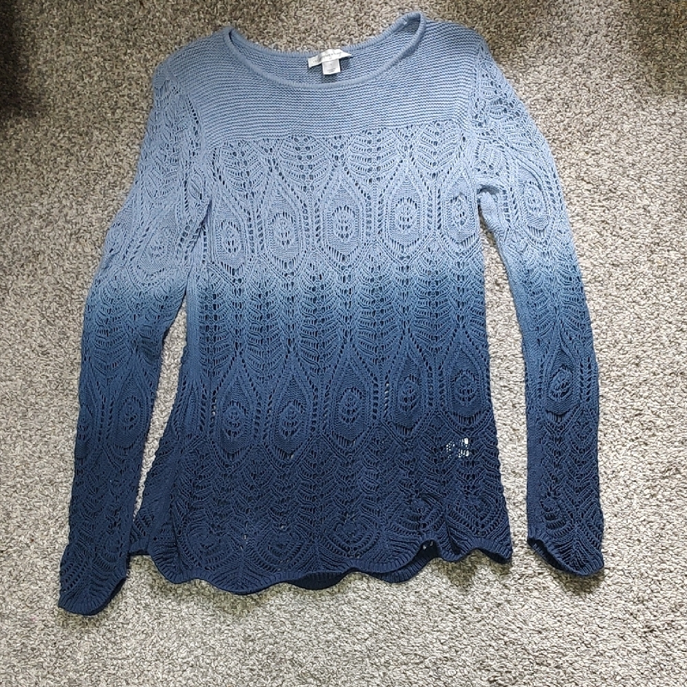 Elegant Blue Ombre Knit Top